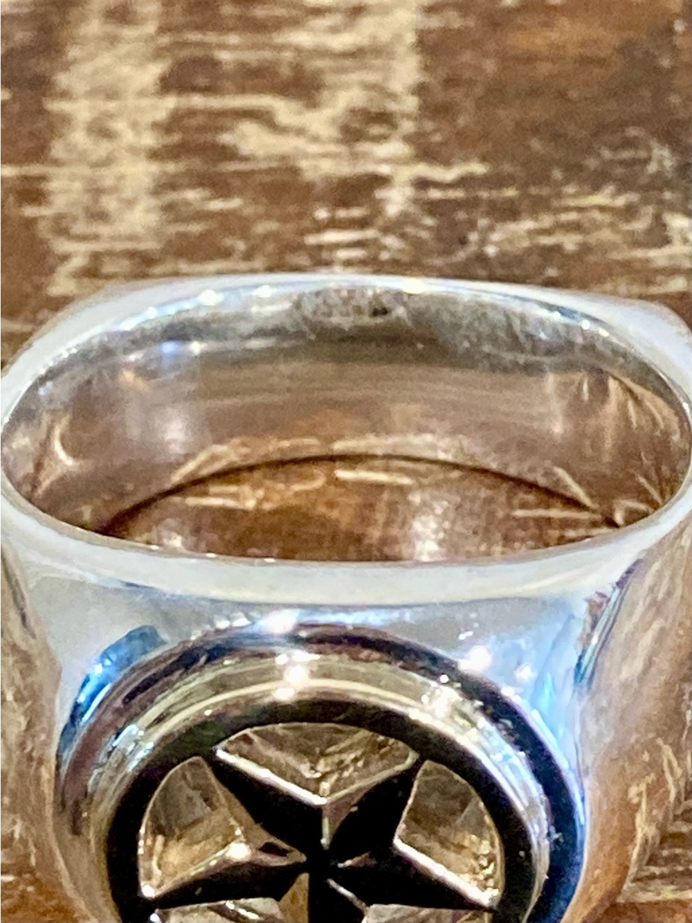 Sterling Silver & 14K Gold Lone Star Signet Ring Size 9.25 19 Grams - Picture 17 of 17
